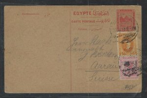 EGYPT COVER (PP0802B) 1924 SPHYNX 4 M PSC+1M+5M PSC TO SWITZERLAND 