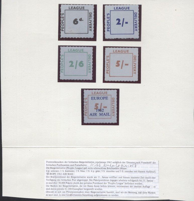 Great Britain 1962 Postal strike stamps lot, only 42240 pcs issued, MNH    S.306