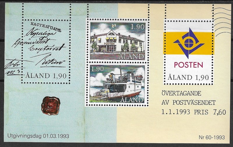 1993 Aland 72 Autonomous Postal Administration MNH S/S