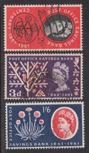 Great Britain 1961 Sc 379-81 POSB Used