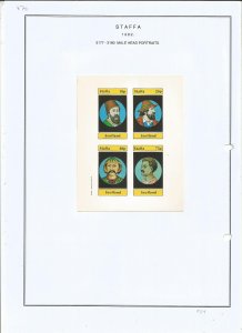 STAFFA - 1982 - Male Head Portraits - Sheet - Mint Light Hinged - Private Issue