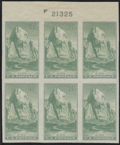US, Scott #763, 8¢ National Parks issue,  NGASI LH,  PB of 6, CV $35.00