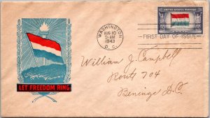 FDC 1943 SC #912 Staehle Cachet - Washington DC - Single - F68218