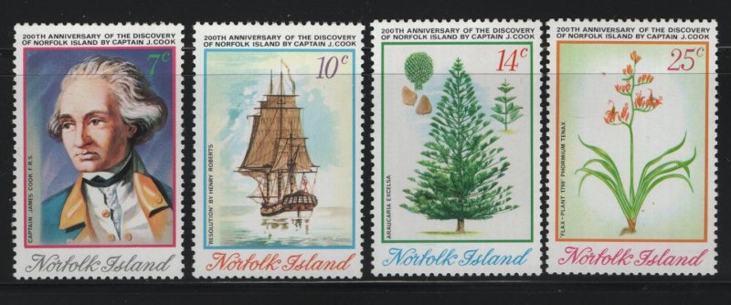 NORFOLK ISLANDS  175-178 MNH CAPTAIN COOK SET 1978