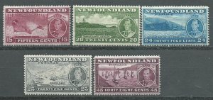 Newfoundland 239-243  Mint  most are NH  VF  1937   PD