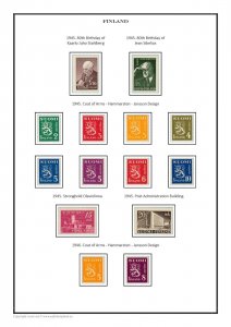 Finland Suomi 1856-2023 PDF (DIGITAL)  STAMP ALBUM PAGES