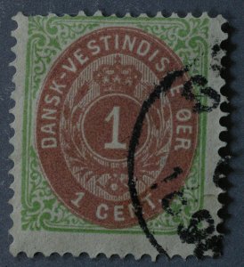 Danish West Indies #5e Used VG Inverted Frame Good Color