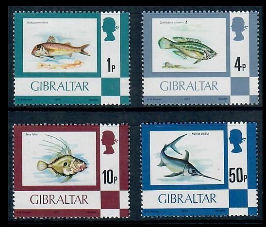 Gibraltar 1977 Fish Definitives