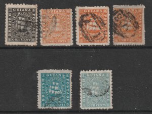 British Guiana x 6 old ones from 1860's