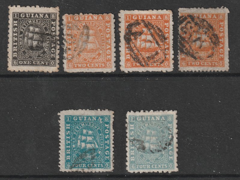 British Guiana x 6 old ones from 1860's