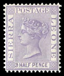 Sierra Leone #13 (SG 18) Cat£50, 1877 1 1/2p violet, hinged