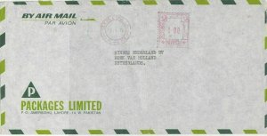 Pakistan 1970 Packages Limited Airmail to Nland Meter Mail Stamps Cover Ref28741