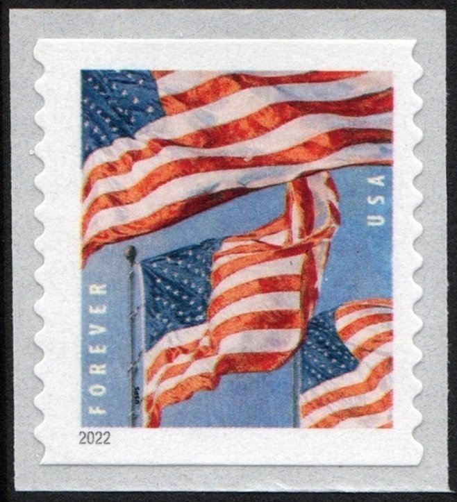 SC#5655 (Forever) U.S. Flags Coil Single: BCA, 3K Roll (2022) SA