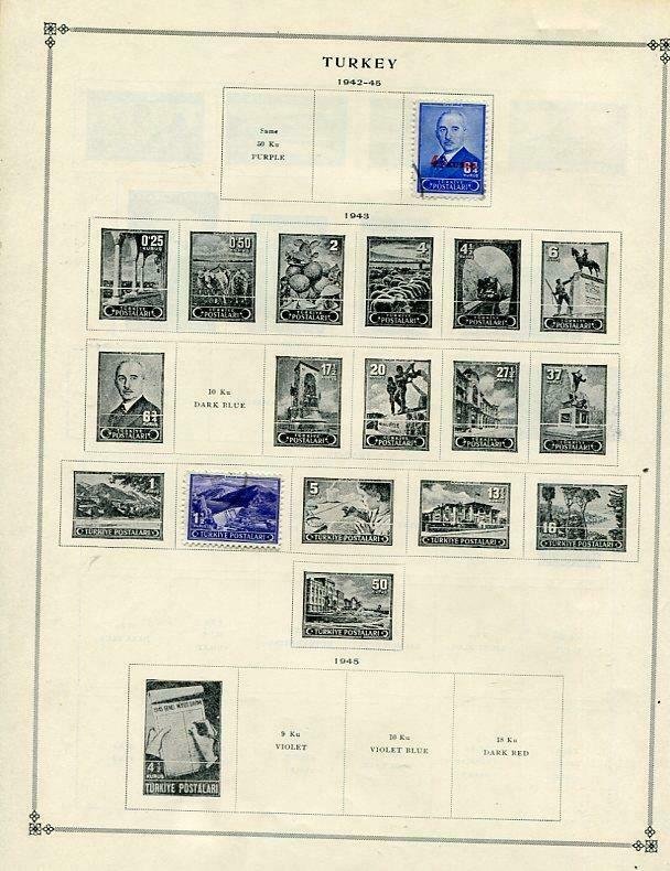 Scott Intl Stamp Album T-U countries 129 pages + 15 stamps. Good condition 1212.