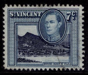 ST. VINCENT GVI SG170, 7c blue-black & blue-green, FINE USED.