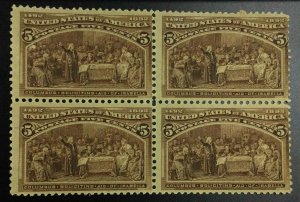 MOMEN: US STAMPS #234 BLOCK UNUSED LOT #53001