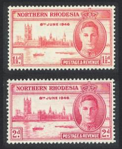 N. Rhodesia World War II Victory 2v MH SG#46-47