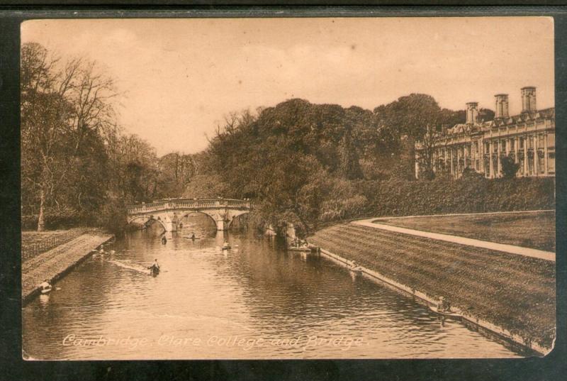 Great Britain 1932 Cambridge Clare College & Bridge Frith's View Post Card Us...