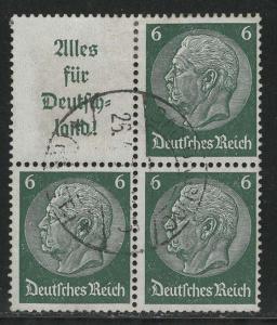 Germany Scott # 419 (3), label A9, used, se-tenant, Mi# W66