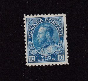 CANADA # 115 VF-MNH KGV 10cts BLUE ADMIRAL CAT VALUE $240