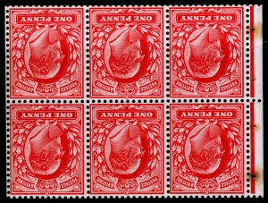 SG219 SPEC MB5a, 1d scarlet, NH MINT. Cat £250. 1d BOOKLET PANE. WMK INV