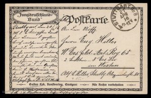 Germany 1916 WWI Zeppelin Navy Patriotic Cover USED G97790