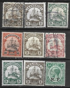 COLLECTION LOT 15152 GERMAN COLONIES 9 MNH/USED STAMPS