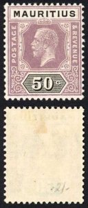 Mauritius SG237 50c Dull purple and Black Die 2 M/M Cat 7.50 pounds