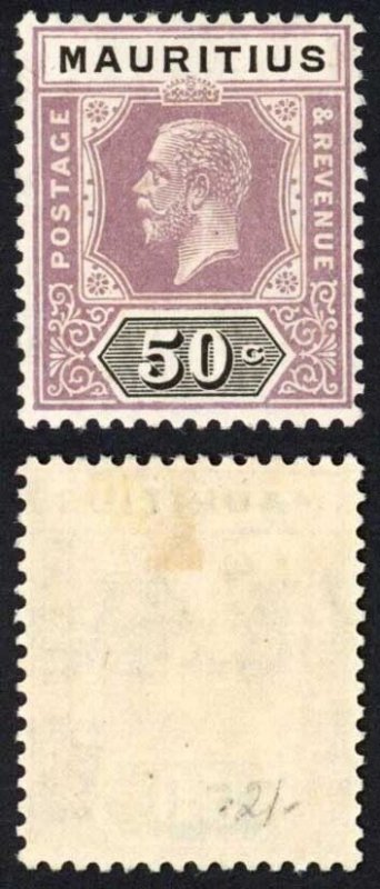 Mauritius SG237 50c Dull purple and Black Die 2 M/M Cat 7.50 pounds