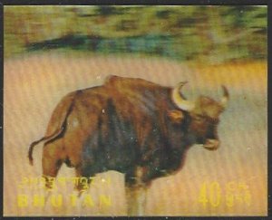 Bhutan #116E 3D Stamp Single Water Buffalo