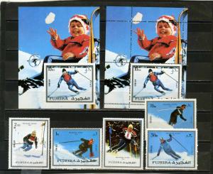 FUJEIRA 1972 WINTER OLYMPIC GAMES INNSBRUCK 5 STAMPS & 2 S/S PERF.& IMPERF. MNH