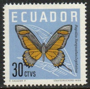 Ecuador Sc #681 Mint Hinged Butterflies