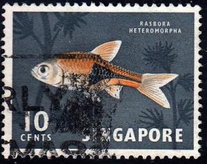 Singapore #57 Harlequin fish, used. HR