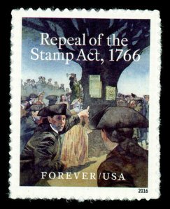 2016 47c Repeal of the Stamp Act, 1766, British Taxatio Scott 5064 Mint F/VF NH