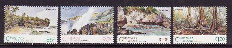 Christmas Is.-Sc#350-3-unused NH set-Scenic views-1993-