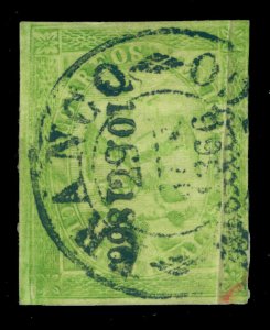 MEXICO 1864 EAGLE  4r green - mexico - 10 1866 consign. Scott 24 used