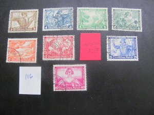 Germany 1933 USED SC B49/57 WAGNER PARTIAL SET  XF 250 (116)