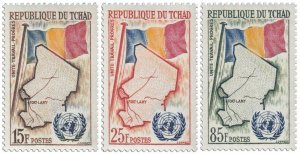 CHAD - 1961 - Flag and Map - Perf 3v Set - Mint Never Hinged