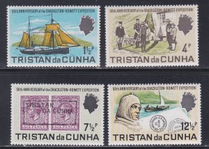 Tristan Da Cunha # 153-156, Shackleton-Rowett Expedition, NH 1/2 Cat.