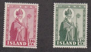 Iceland  #269-270, Jon Arason, Mint LH, 1/3 Cat.