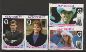 Montserrat SG 705a - 707a MLH - 2 se-tenant pairs - Royal...