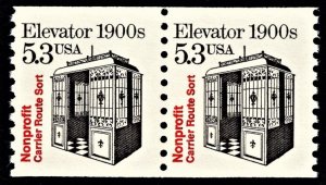 US 2254 MNH VF 5.3 Cent Elevator 1900's Pair