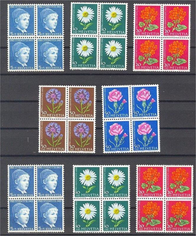 SWITZERLAND, PRO JUVENTUTE, 1963, FULL SET NEVER HINGED BLo4