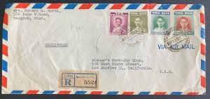 1951 Bangkok Thailand Airmail Commercial cover To Los Angeles CA USA