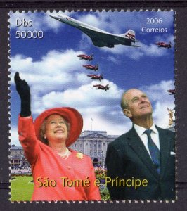 Sao Tome and Principe 2006 Queen Elizabeth-Prince Philip/Concorde Single MNH