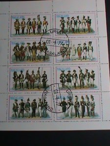 ​NAGALAND STAMP- 1977 WORLD MILITARY UNIFORMS CTO SHEET VERY FINE