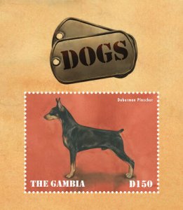 Gambia 2014 - Dogs - Souvenir stamp sheet - Scott #3581 - MNH