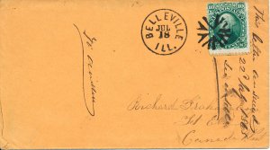 US 68 10c Washington on 1865 cover from Belleville Ill to Canada West