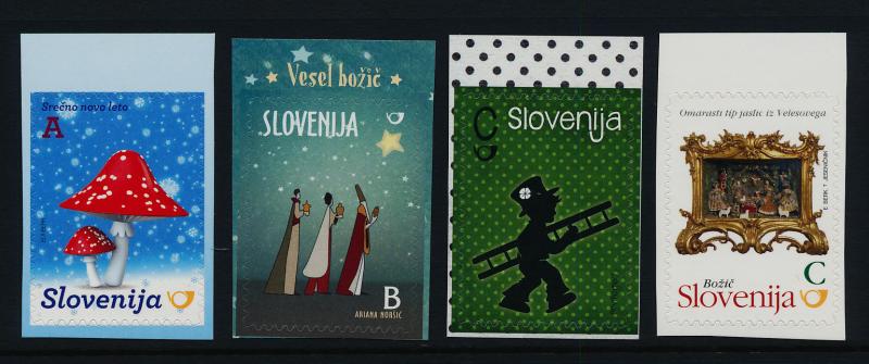 Slovenia 1101-2,5-6 MNH Christmas, Mushroom, Chimney Sweep, Crib