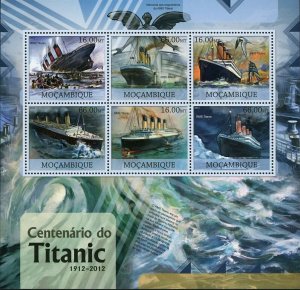 Titanic Centenary Stamp RMS Titanic Ship Birds Souvenir Sheet MNH #6014-6019